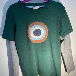 Mini Boden Layered Eyeball Tee - Size 7/8